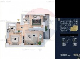 Apartament 3 camere 71  mpu-Zona Lujerului- Plaza Mall-Bloc 2022